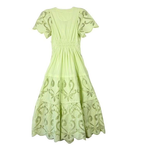 Anthropologie The Somerset Maxi Dress Cutwork Edition Green XXS Petite - Picture 7 of 13